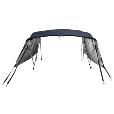 Vidaxl Bimini stříška se 4 oblouky a bočnicemi 243x(230–244)x137 cm