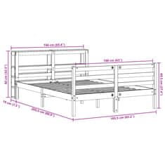 Vidaxl Postel bez matrace bílá 160 x 200 cm masivní borovice