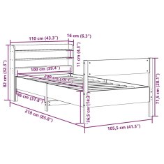 Vidaxl Postel bez matrace bílá 100 x 200 cm masivní borovice