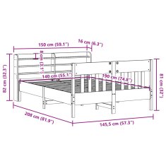 Vidaxl Postel bez matrace bílá 140 x 190 cm masivní borovice