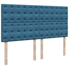 Vidaxl Box spring postel s matrací modrá 180 x 200 cm samet