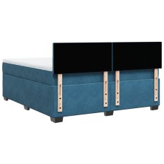 Vidaxl Box spring postel s matrací modrá 180 x 200 cm samet