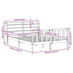 Vidaxl Postel bez matrace bílá 140 x 200 cm masivní borovice