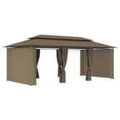 Vidaxl Altán se závěsy 600 x 298 x 270 cm taupe 180 g/m²