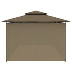 Vidaxl Altán se závěsy 600 x 298 x 270 cm taupe 180 g/m²