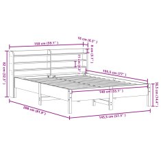 Vidaxl Postel bez matrace bílá 140 x 190 cm masivní borovice