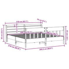 Vidaxl Postel bez matrace bílá 200 x 200 cm masivní borovice