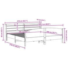 Vidaxl Postel bez matrace bílá 200 x 200 cm masivní borovice