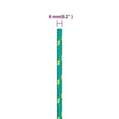 Vidaxl Lodní lano zelené 6 mm 100 m polypropylen