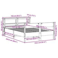 Vidaxl Postel bez matrace bílá 150 x 200 cm masivní borovice