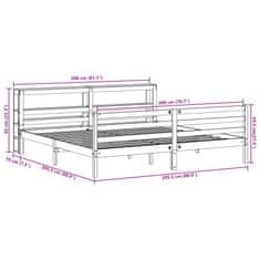 Vidaxl Postel bez matrace bílá 200 x 200 cm masivní borovice