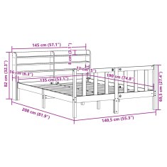 Vidaxl Postel bez matrace bílá 140 x 190 cm masivní borovice