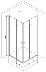 Mexen Lima sprchový kout 90x90, transparent, chrom (856-090-090-02-00)