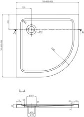 Mexen Apia sprchový kout čtvrtkruh 90x90, dekor, černá + černá vanička se sifonem (863-090-090-70-30-4170B)