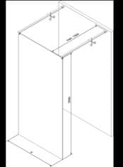 Mexen Kioto samostatně stojící sprchová zástěna 100 x 200, matné sklo 8 mm, chrom (800-100-002-01-30)