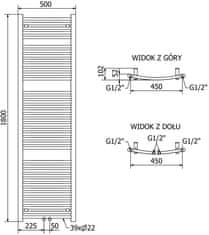 Mexen Ares otopný žebřík/radiátor 1800x500 mm, 820 w,černá (W102-1800-500-00-70)