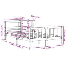 Vidaxl Postel bez matrace bílá 120 x 200 cm masivní borovice