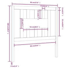 Vidaxl Čelo postele šedé 96 x 4 x 100 cm masivní borovice