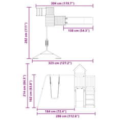 Vidaxl Dětské hřiště na zahradu masivní borové dřevo