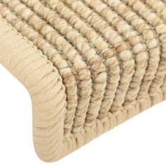 Vidaxl Samolepící nášlapy na schody vzhled sisal 15ks 65x21x4cm béžové