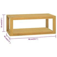 Vidaxl Nástěnná koupelnová skříňka 90 x 45 x 35 cm masivní teak