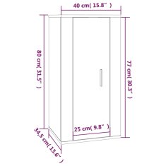 Vidaxl Nástěnná TV skříňka bílá s vysokým leskem 40x34,5x80 cm