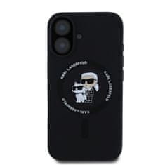 Karl Lagerfeld Zadní kryt Liquid Silicone Karl and Choupette MagSafe pro iPhone 16 Plus Black