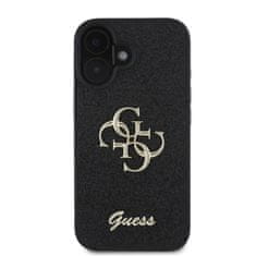 Guess Zadní kryt PU Fixed Glitter 4G Metal Logo pro iPhone 16 Plus Black