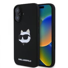 Karl Lagerfeld Zadní kryt Liquid Silicone Choupette Head MagSafe pro iPhone 16 Black