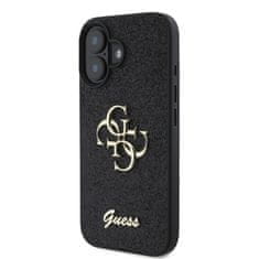 Guess Zadní kryt PU Fixed Glitter 4G Metal Logo pro iPhone 16 Plus Black