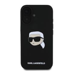 Karl Lagerfeld Zadní kryt Liquid Silicone Karl Head MagSafe pro iPhone 16 Black