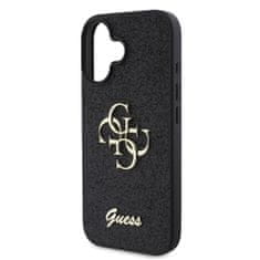 Guess Zadní kryt PU Fixed Glitter 4G Metal Logo pro iPhone 16 Plus Black