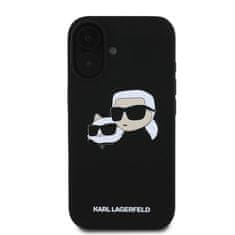 Karl Lagerfeld Zadní kryt Liquid Silicone Double Heads MagSafe pro iPhone 16 Plus Black