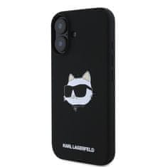 Karl Lagerfeld Zadní kryt Liquid Silicone Choupette Head MagSafe pro iPhone 16 Black