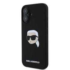 Karl Lagerfeld Zadní kryt Liquid Silicone Karl Head MagSafe pro iPhone 16 Black