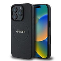 Guess Zadní kryt PU Grained Classic Logo MagSafe pro iPhone 16 Pro Max Black