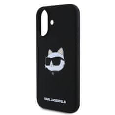 Karl Lagerfeld Zadní kryt Liquid Silicone Choupette Head MagSafe pro iPhone 16 Black