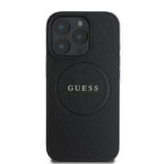 Guess Zadní kryt PU Grained Classic Logo MagSafe pro iPhone 16 Pro Max Black