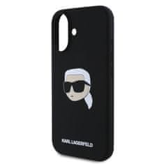 Karl Lagerfeld Zadní kryt Liquid Silicone Karl Head MagSafe pro iPhone 16 Black