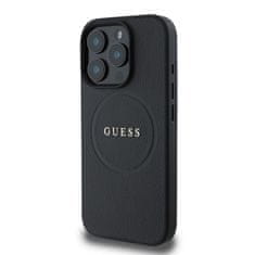 Guess Zadní kryt PU Grained Classic Logo MagSafe pro iPhone 16 Pro Max Black