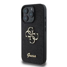 Guess Zadní kryt PU Fixed Glitter 4G Metal Logo pro iPhone 16 Pro Max Black