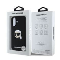 Karl Lagerfeld Zadní kryt Liquid Silicone Karl Head MagSafe pro iPhone 16 Black