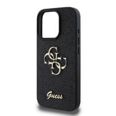 Guess Zadní kryt PU Fixed Glitter 4G Metal Logo pro iPhone 16 Pro Max Black