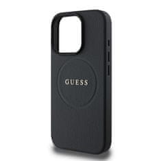 Guess Zadní kryt PU Grained Classic Logo MagSafe pro iPhone 16 Pro Max Black