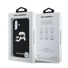 Karl Lagerfeld Zadní kryt Liquid Silicone Double Heads MagSafe pro iPhone 16 Plus Black