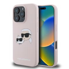 Karl Lagerfeld Zadní kryt Liquid Silicone Double Heads MagSafe pro iPhone 16 Pro Pink