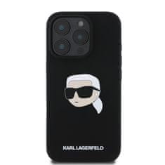 Karl Lagerfeld Zadní kryt Liquid Silicone Karl Head MagSafe pro iPhone 16 Pro Max Black