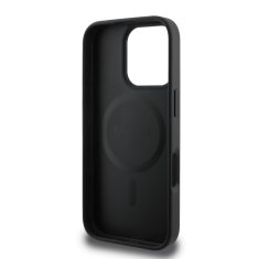 Guess Zadní kryt PU Grained Classic Logo MagSafe pro iPhone 16 Pro Max Black