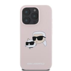 Karl Lagerfeld Zadní kryt Liquid Silicone Double Heads MagSafe pro iPhone 16 Pro Pink