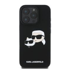 Karl Lagerfeld Zadní kryt Liquid Silicone Double Heads MagSafe pro iPhone 16 Pro Black